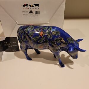 CowParade Blue Floral Sculpture